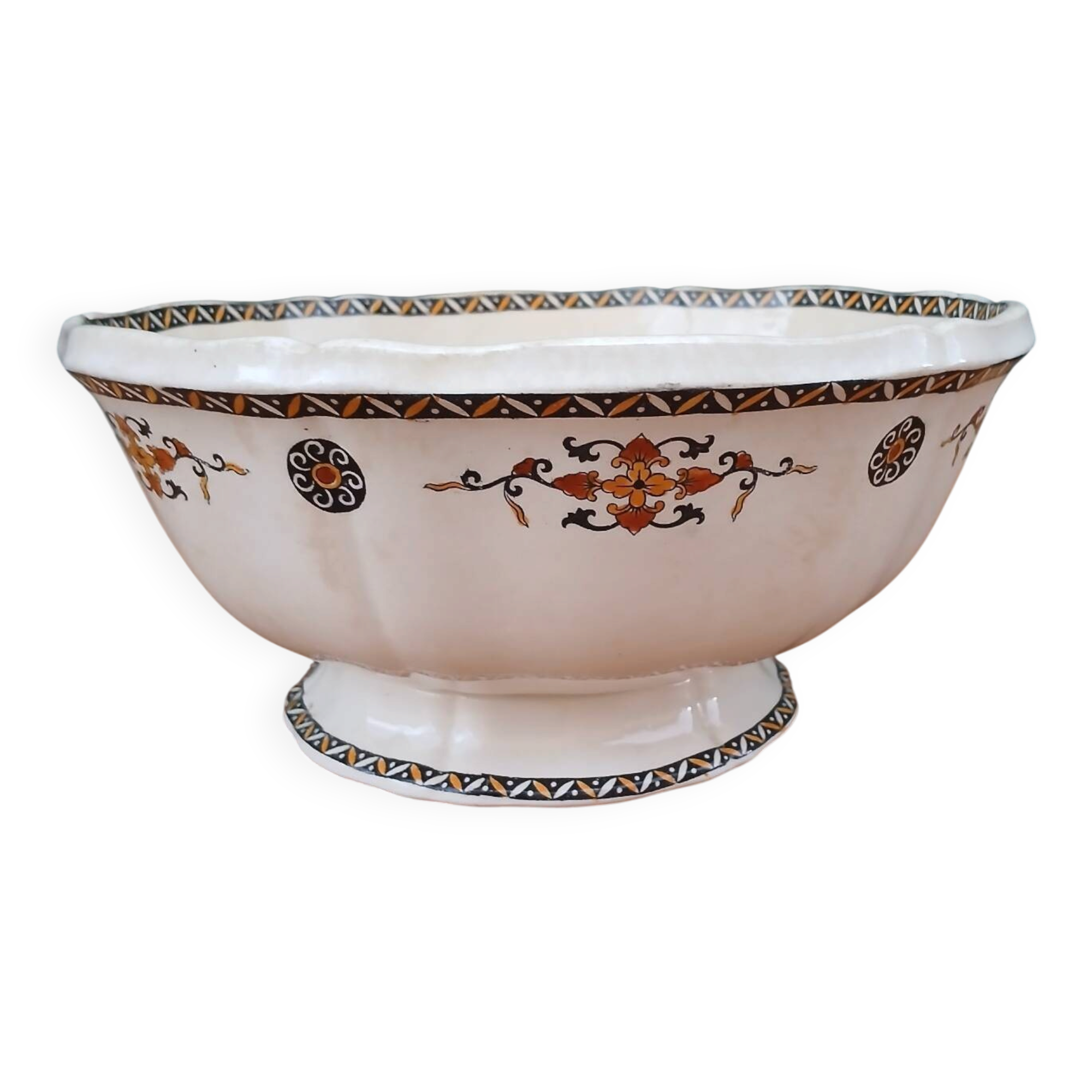 Antique Gien salad bowl