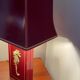 Pair of table lamps in Bordeaux lacquered wood and brass seahorse