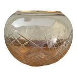 Chiseled glass ball vase