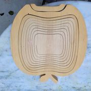 Corbeille à fruit en bois pliable et dessous de plat