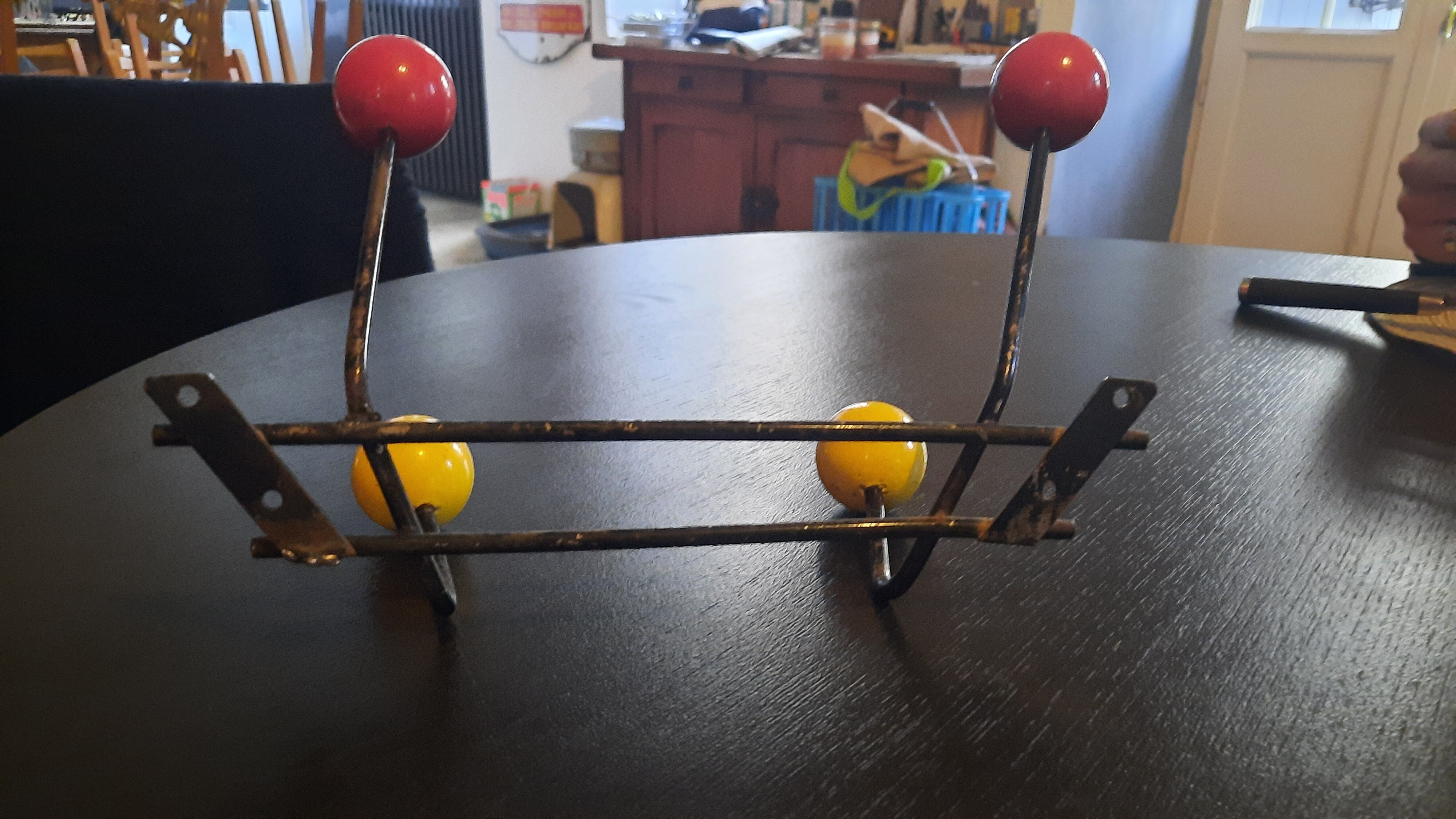 Wall coat rack 2 ball hooks