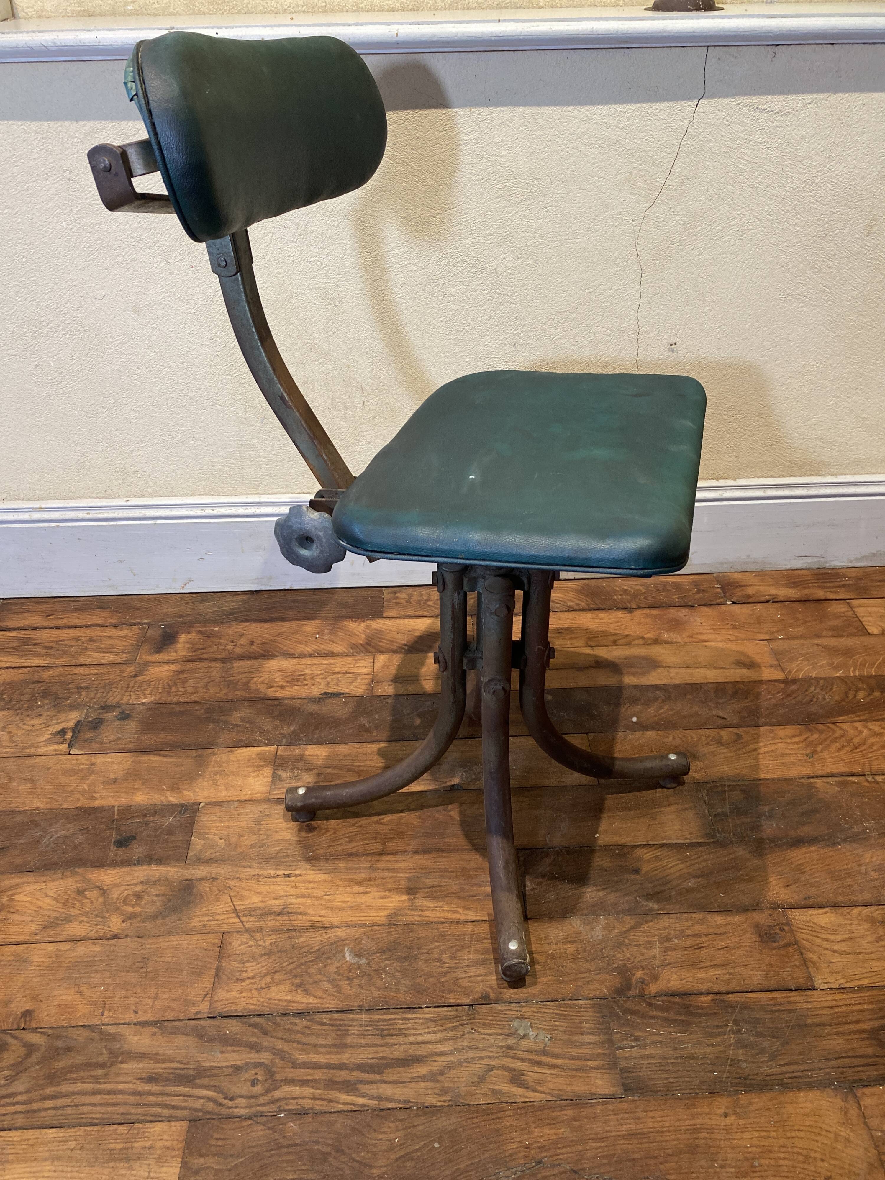 Bienaise industrial workshop chair green fabrics 1951