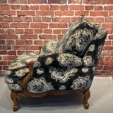 Pair of Louis XV style bergere armchairs