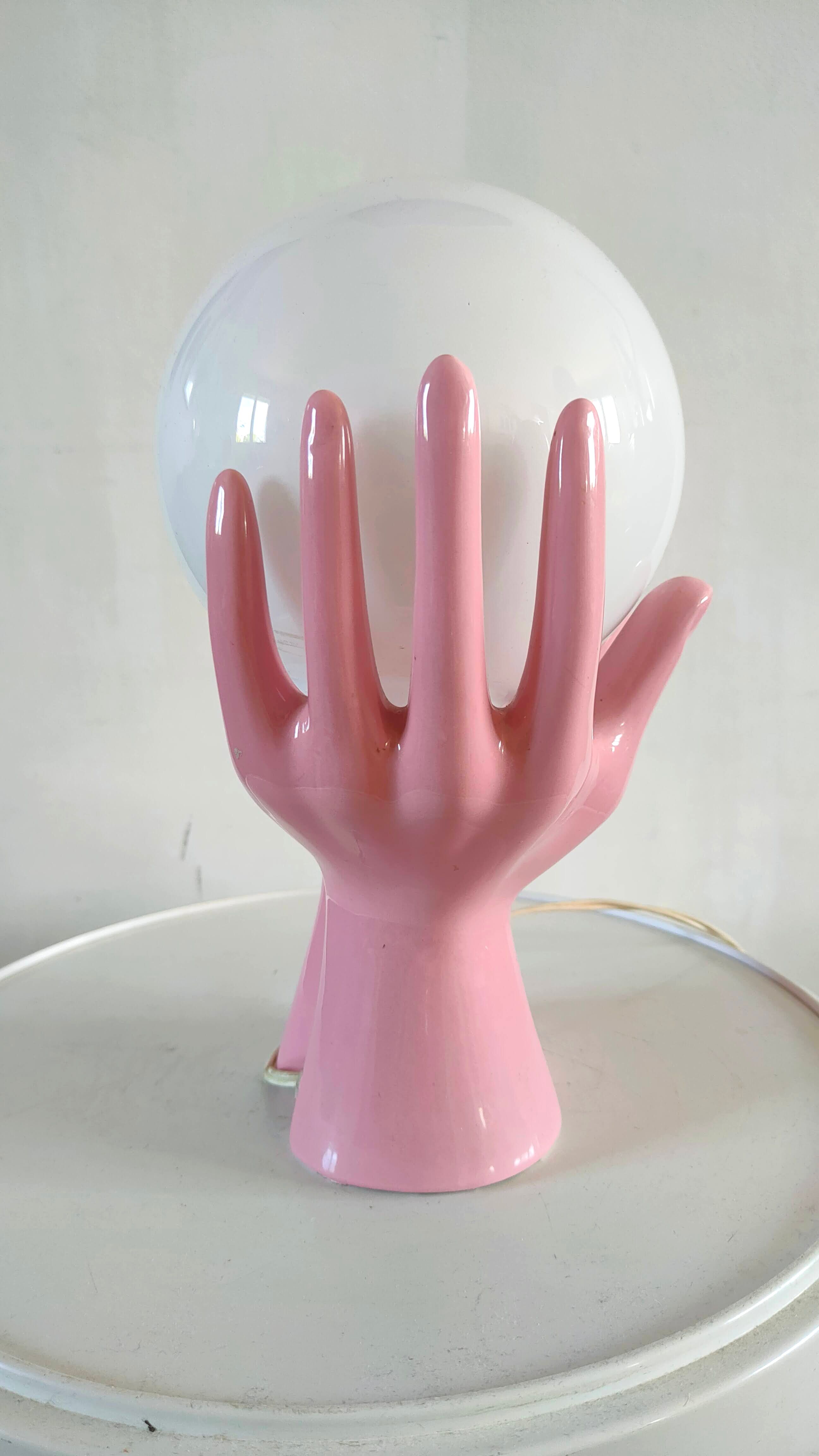 Ceramic hand lamp design 70s