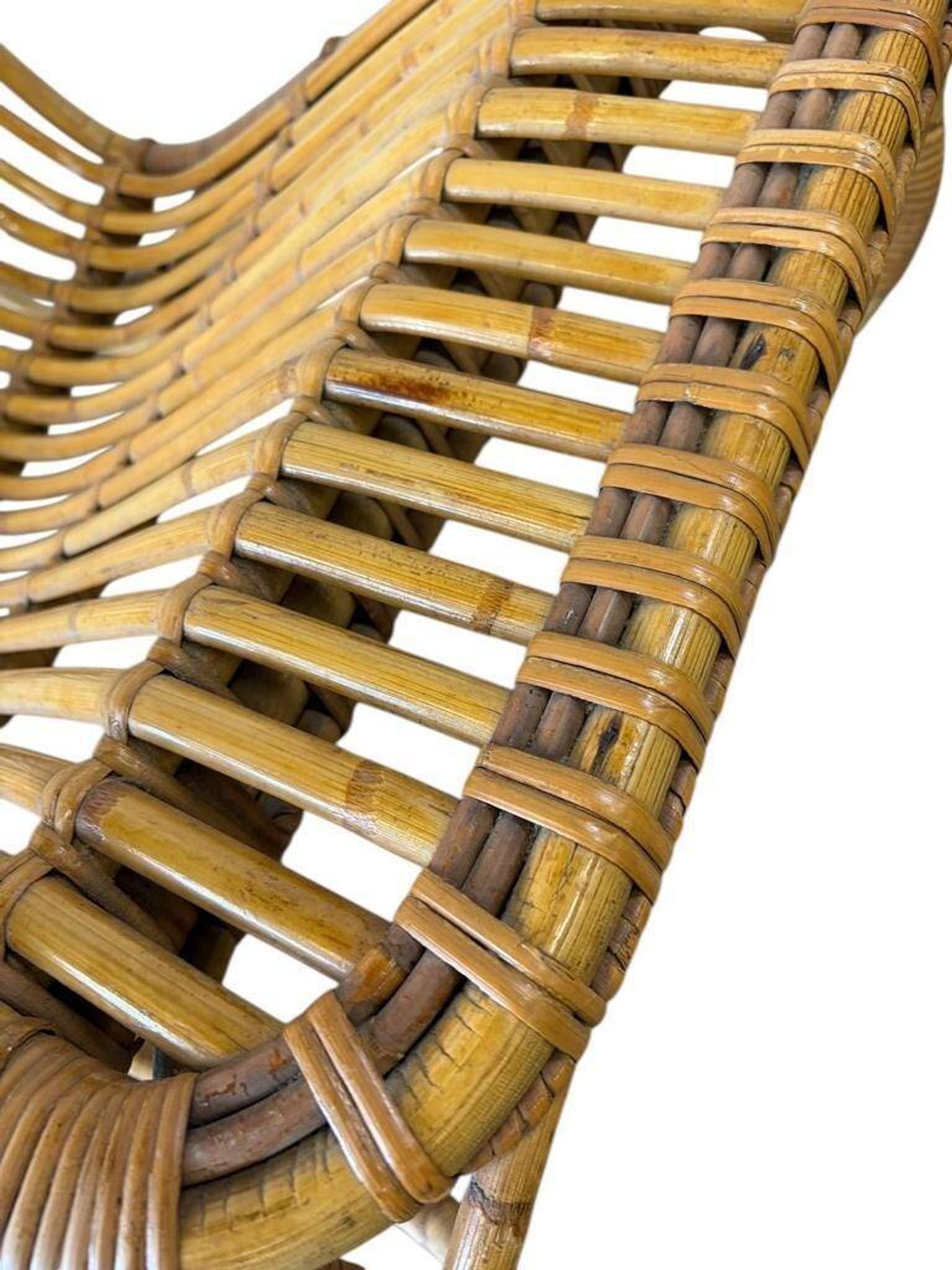 Fauteuil vintage en rotin / fauteuil une place / chaise lounge