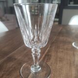 Set of 12 white wine glasses in chiseled crystal