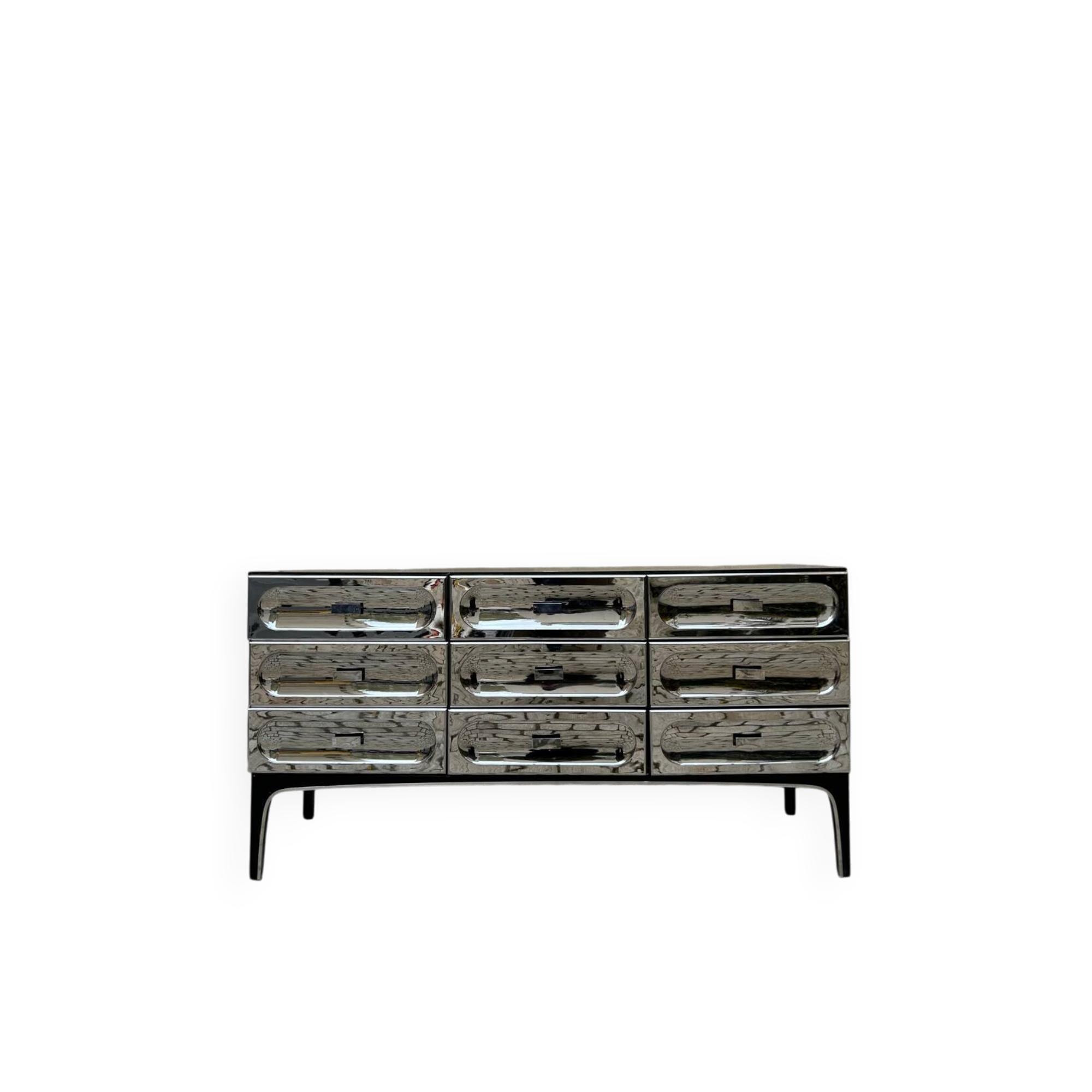 Commode Space Age Chromée par Henri Vallières