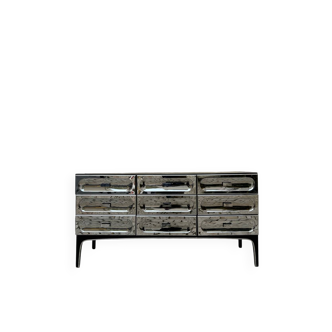 Commode Space Age Chromée par Henri Vallières