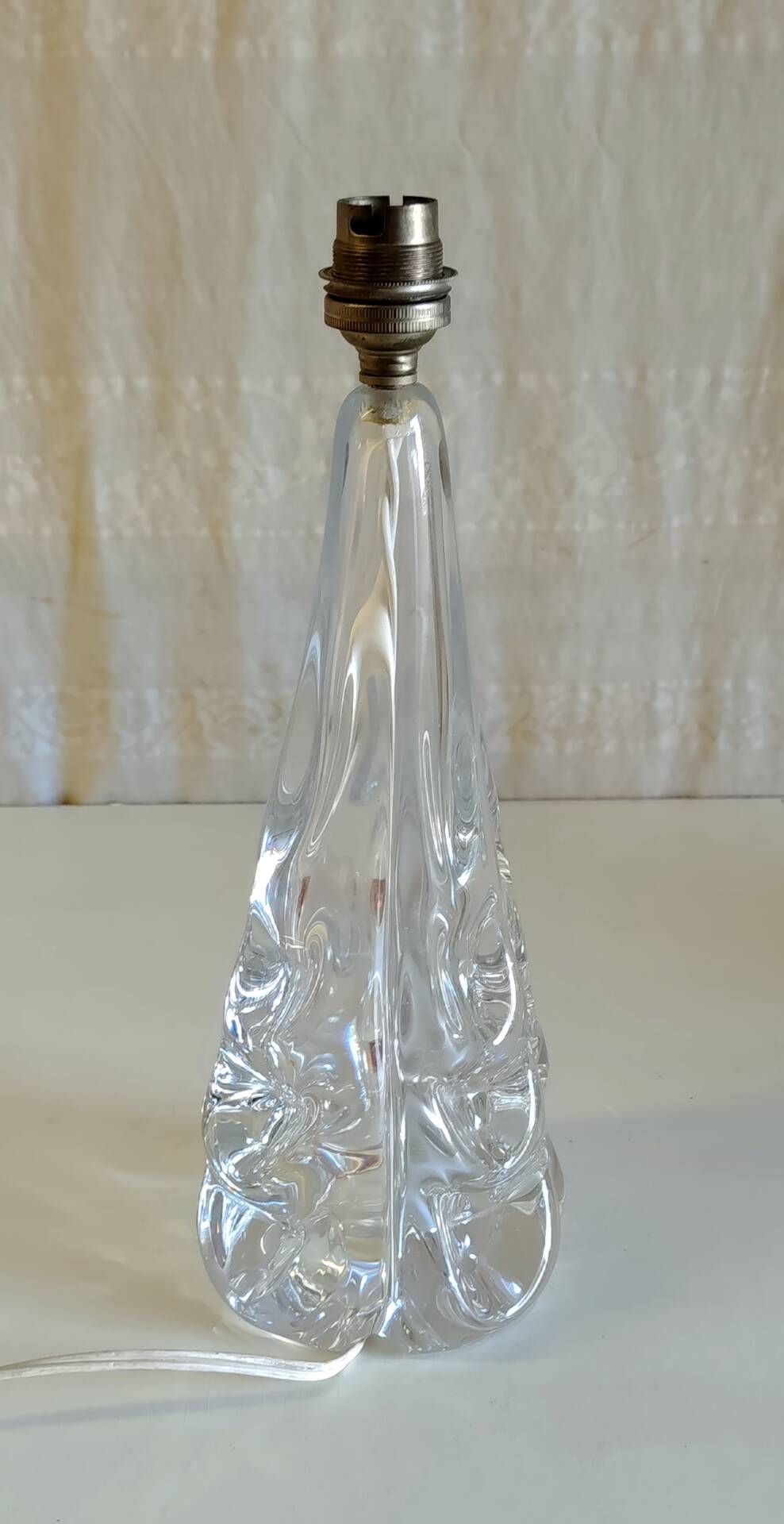 Table lamp base in crystal J.B. France - mid 20th century