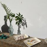 Duo of vintage fruit and vegetable cups stamped in vintage glazed ceramic