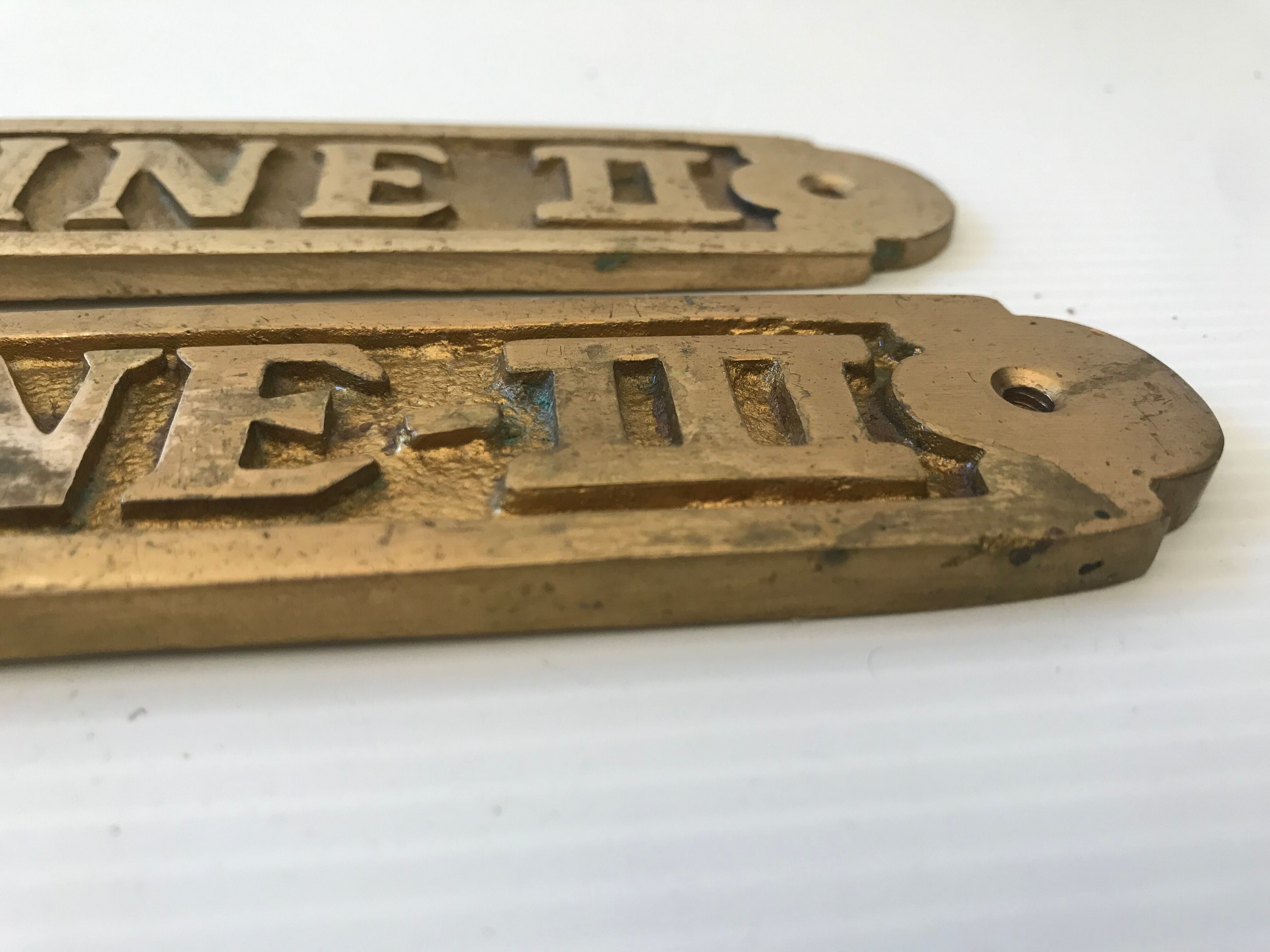 Solid brass door plates