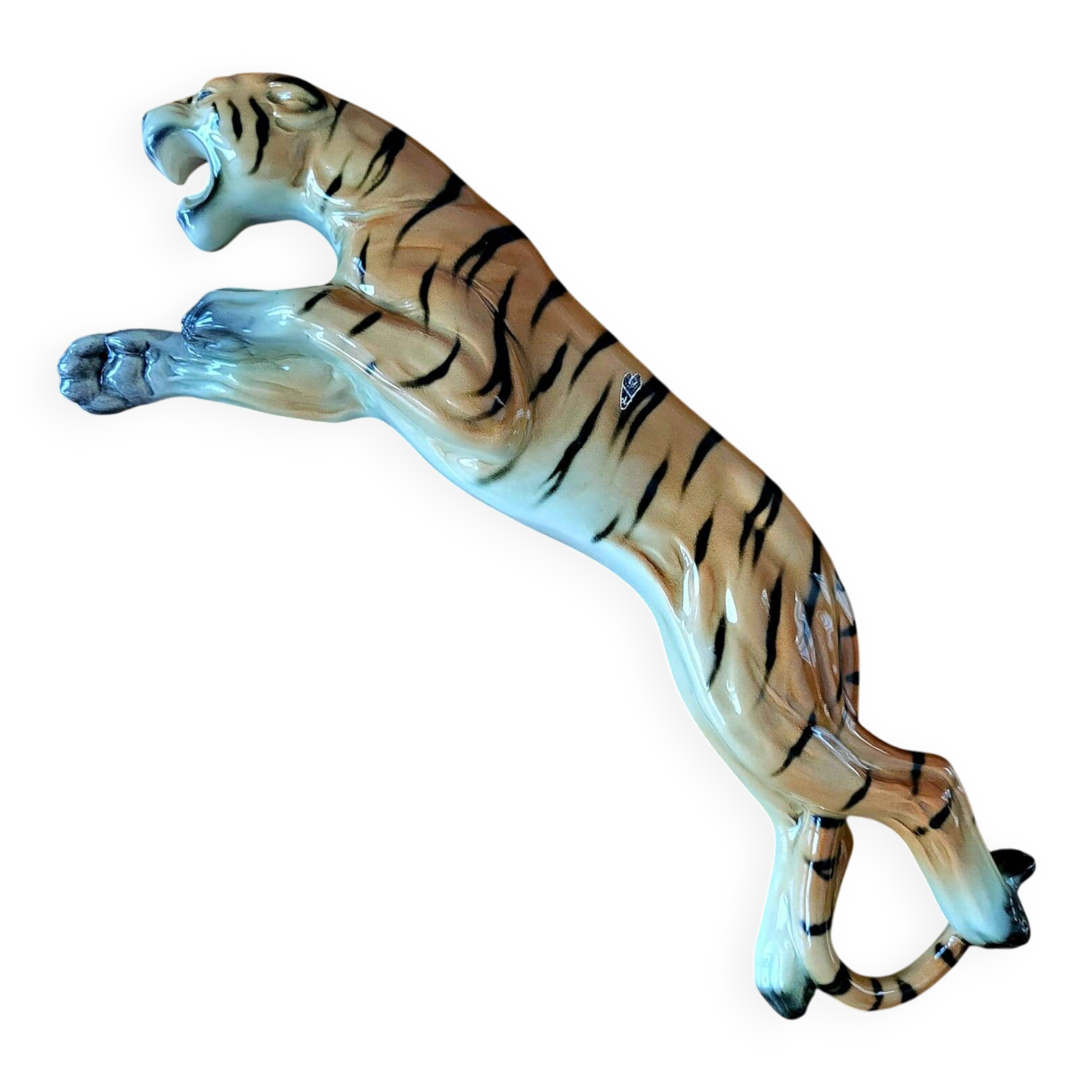 Ceramic tiger from Cortendorf, Julius Griesbach S., Germany 1960