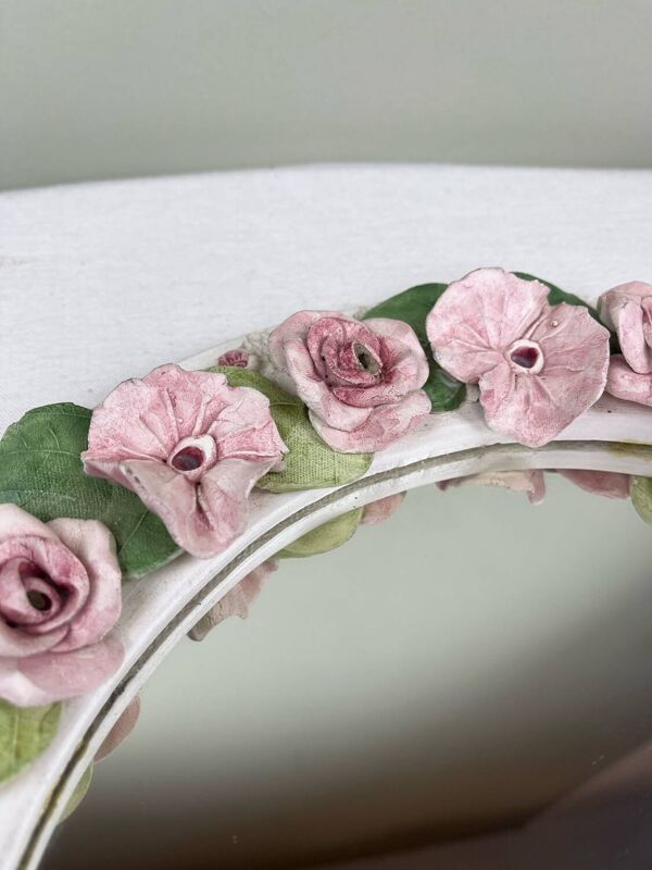 Miroir couronne de fleurs