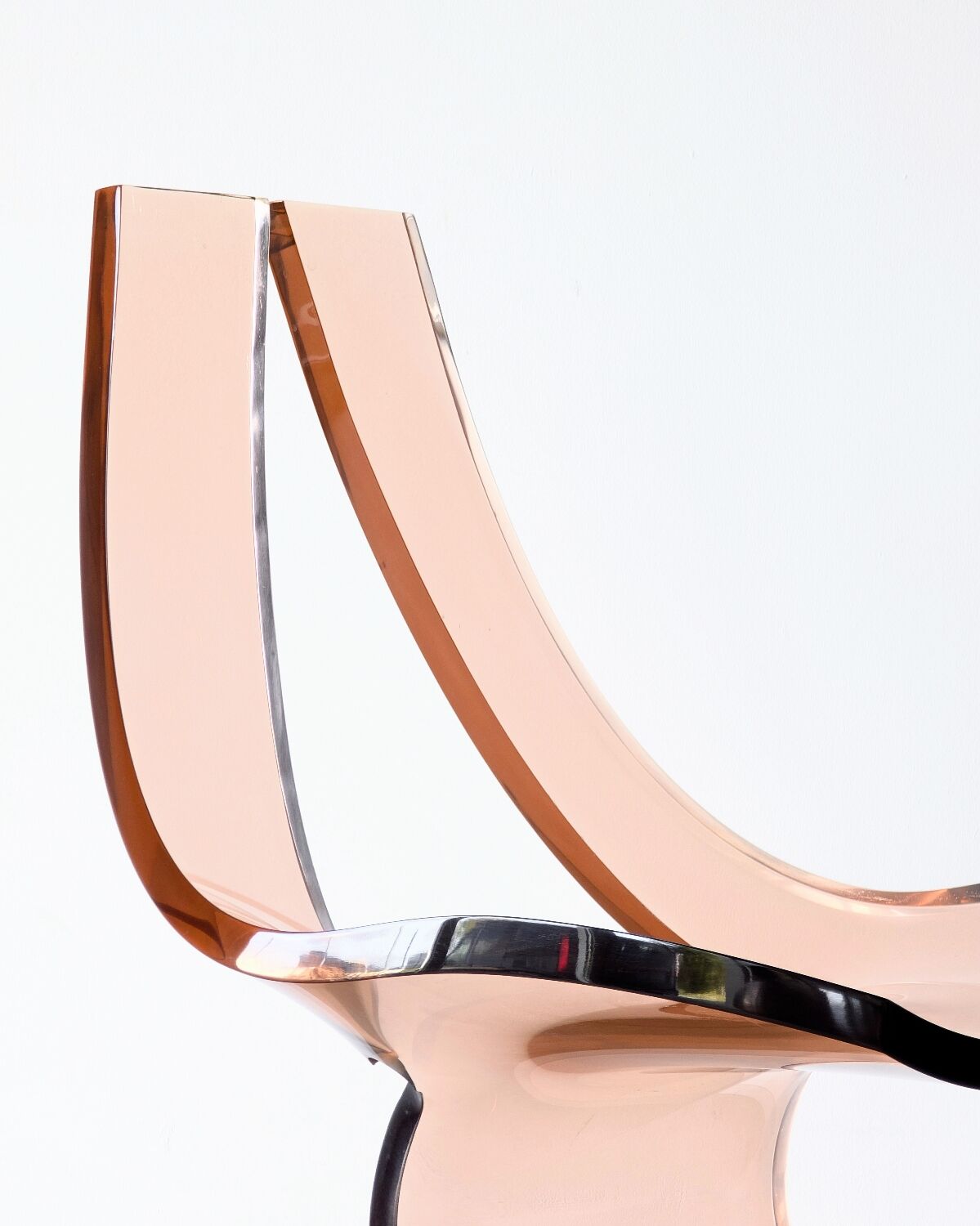 Vintage smoked plexiglass sculptural chair by Michel Dumas, 1970.