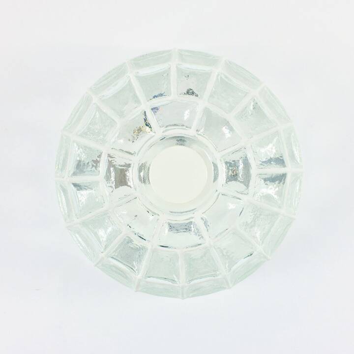 Mid-century modern white iron glass flush mount or ceiling light from limburg, germany, 1960s