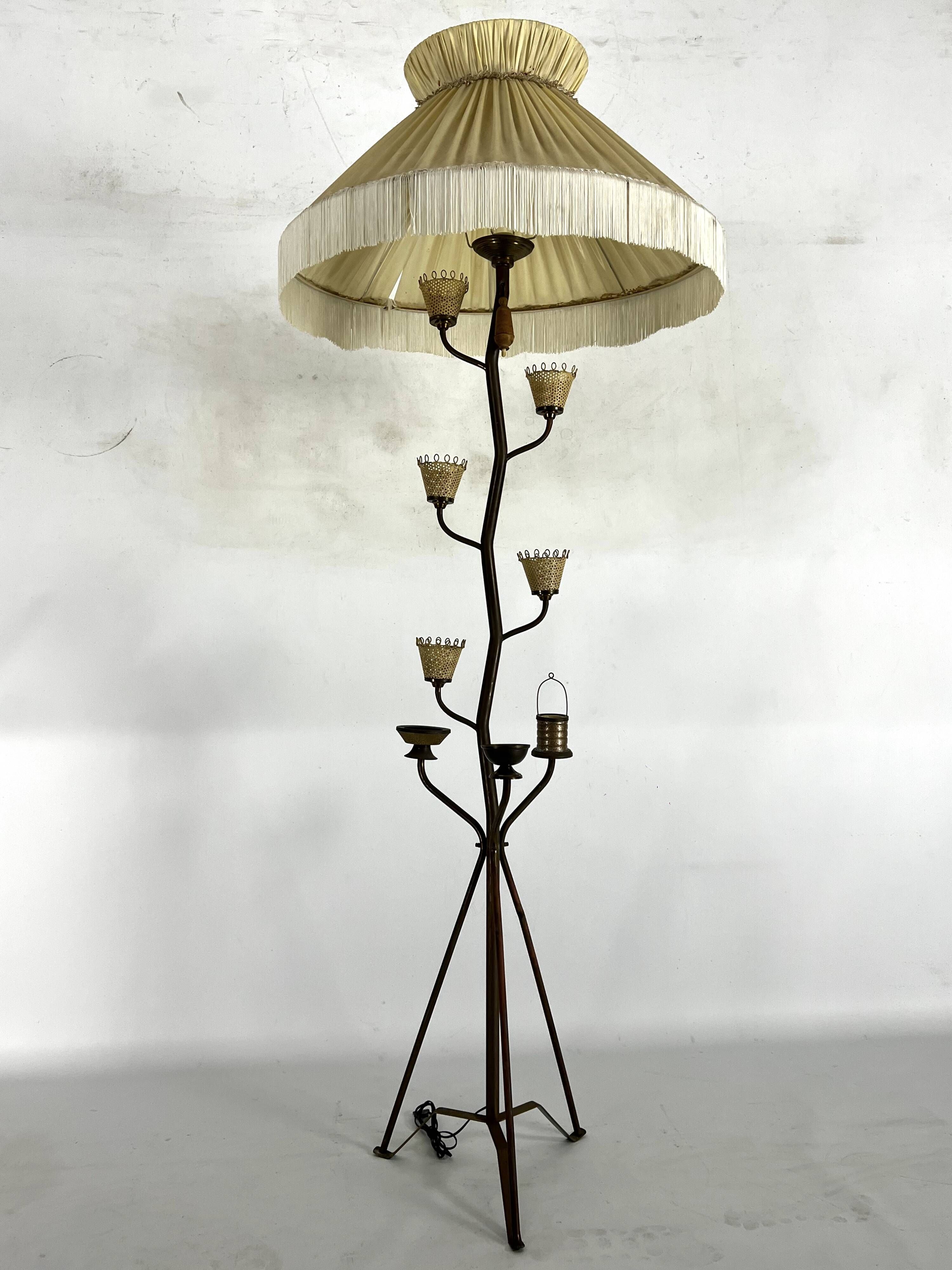 Lampadaire Design Italien Stilnovo En Laiton - Style Milieu Du Siècle, Réglable, éco-énergétique, 72.84 Pouces