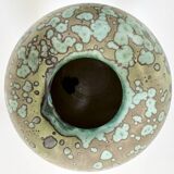 Glazed ceramic art vase with standing ceramic ring by Hanne Wydra-Jantz, Germany 1980