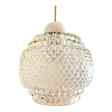 Vintage pendant lamp in molded glass