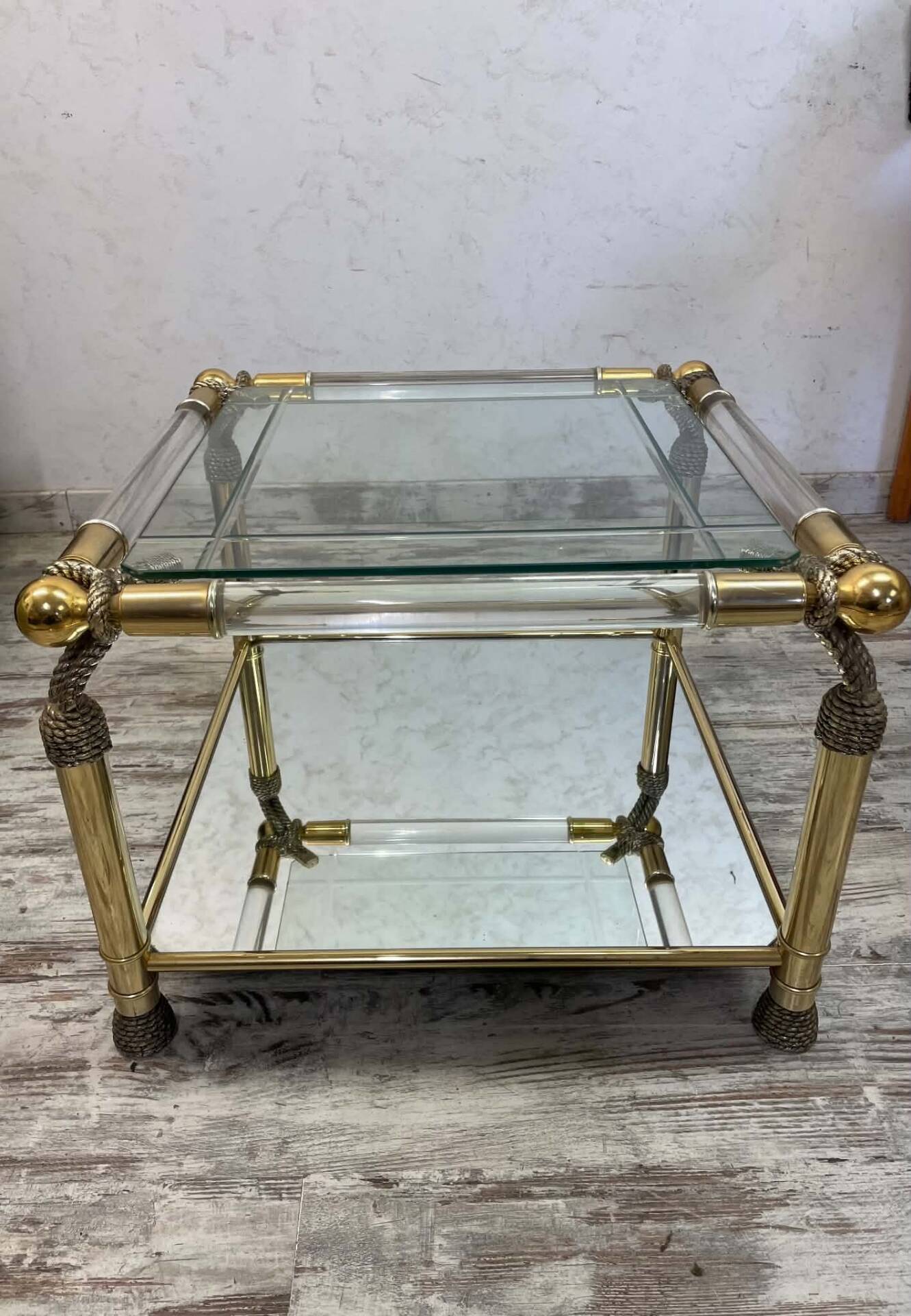 Table basse vintage Hollywood Regency 