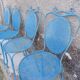 Blue garden chairs