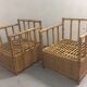 Pair of bamboo and rattan armchairs 1970