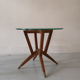 Table basse scandinave en bois étoile et verre 1970