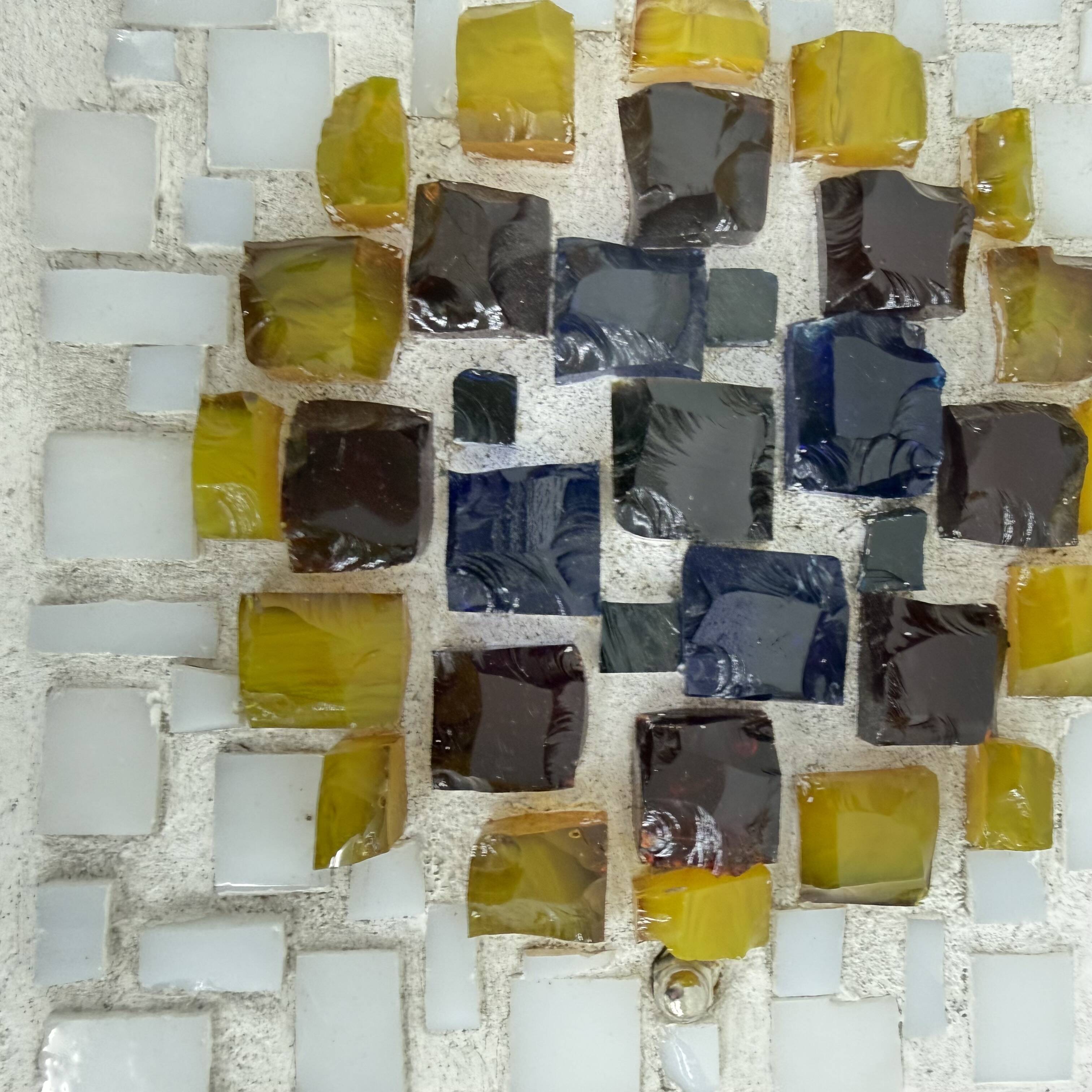 Brutalist wall lamp Glass with resin , 1970s , Germany