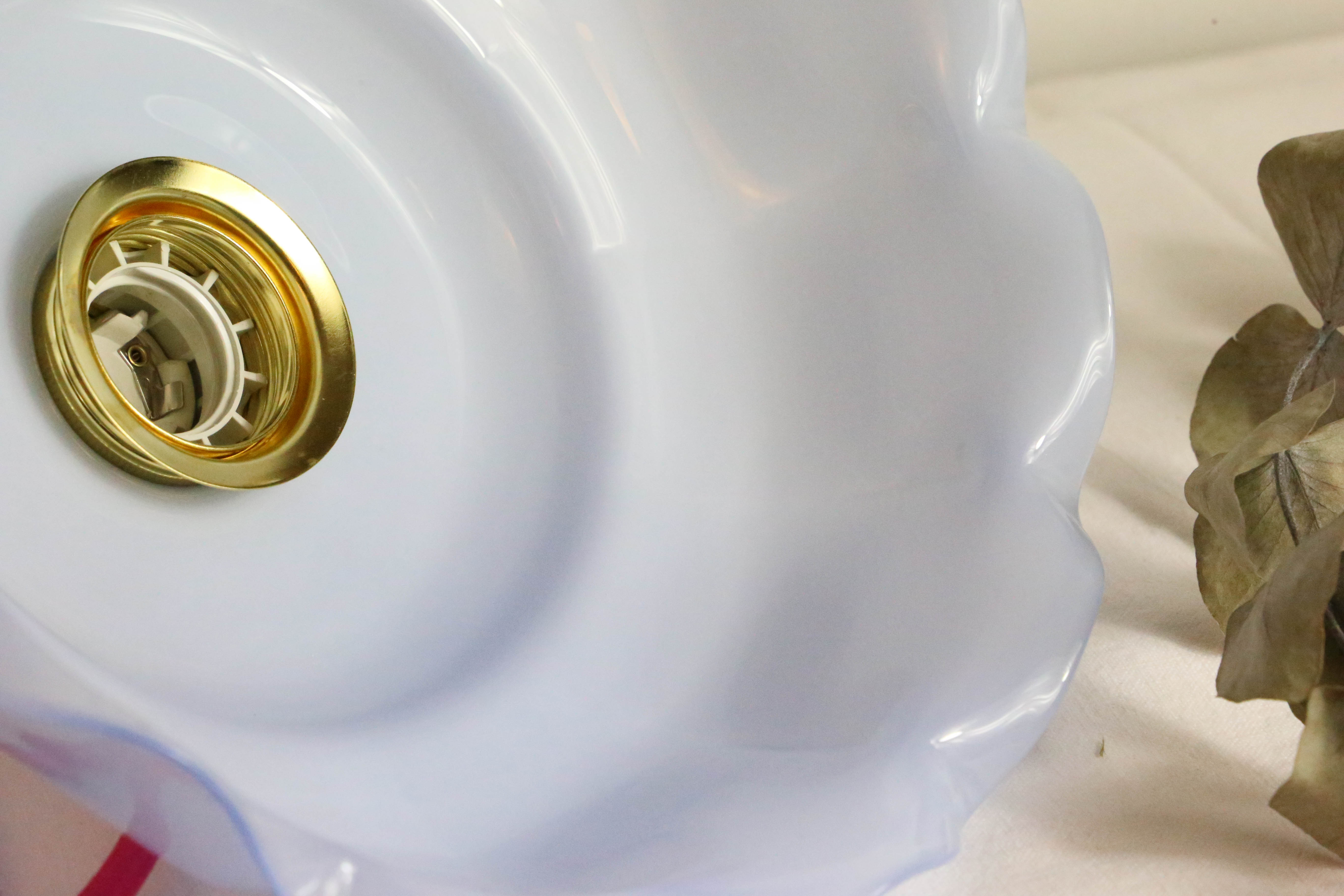 Blue glass pendant lamp, vintage