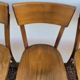 Series of 6 vintage old restaurant bistro chairs - 1950s