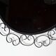 Vintage round wall mirror from the 60s and 70s, wrought iron arabesques
