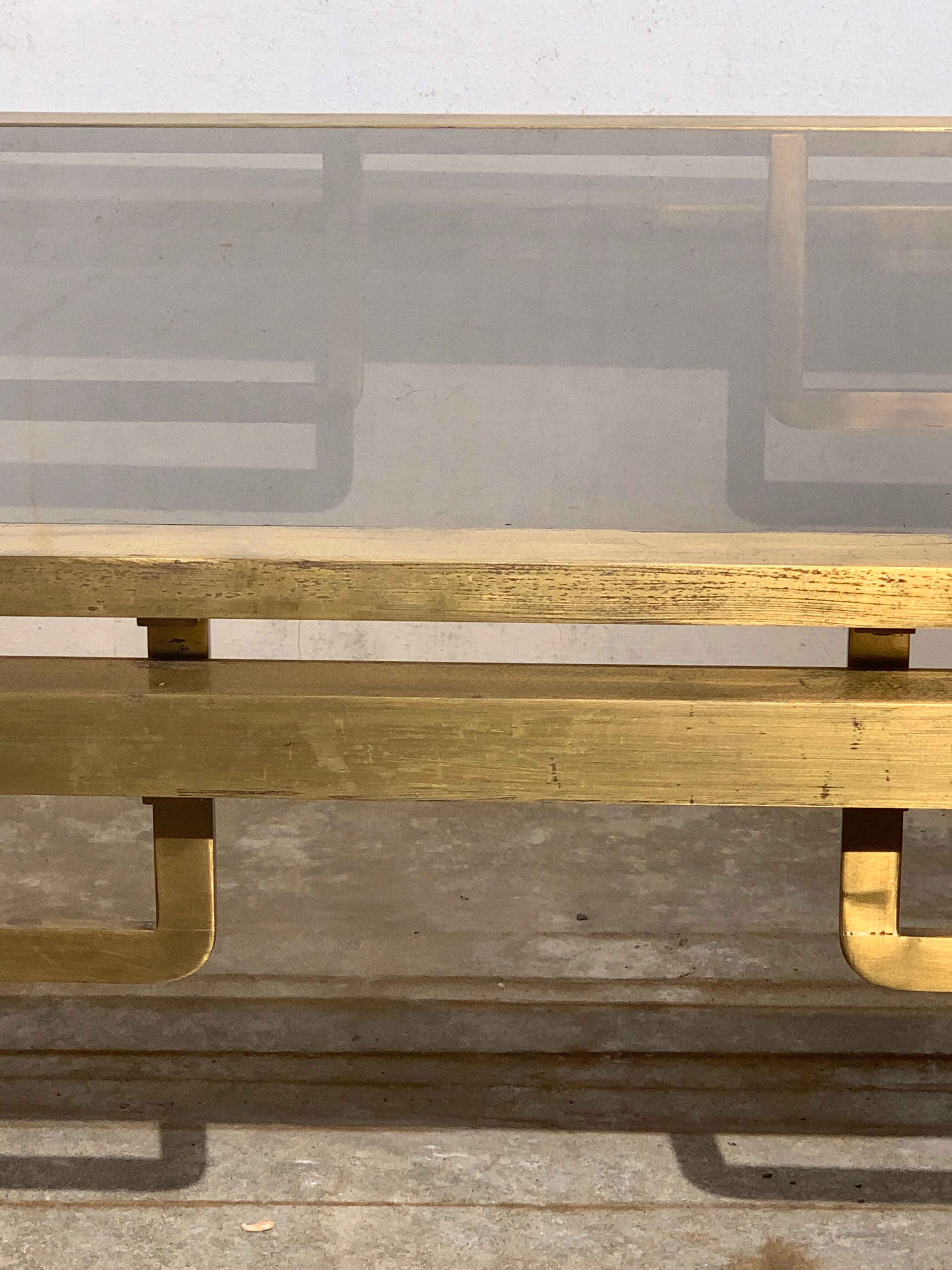 Guy Lefèvre's gilded metal coffee table for Maison Jansen, 1970