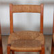 Suite de 6 chaises paillées en orme massif, travail français, 1950