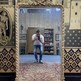 Napoleon III era mirror with gold leaf