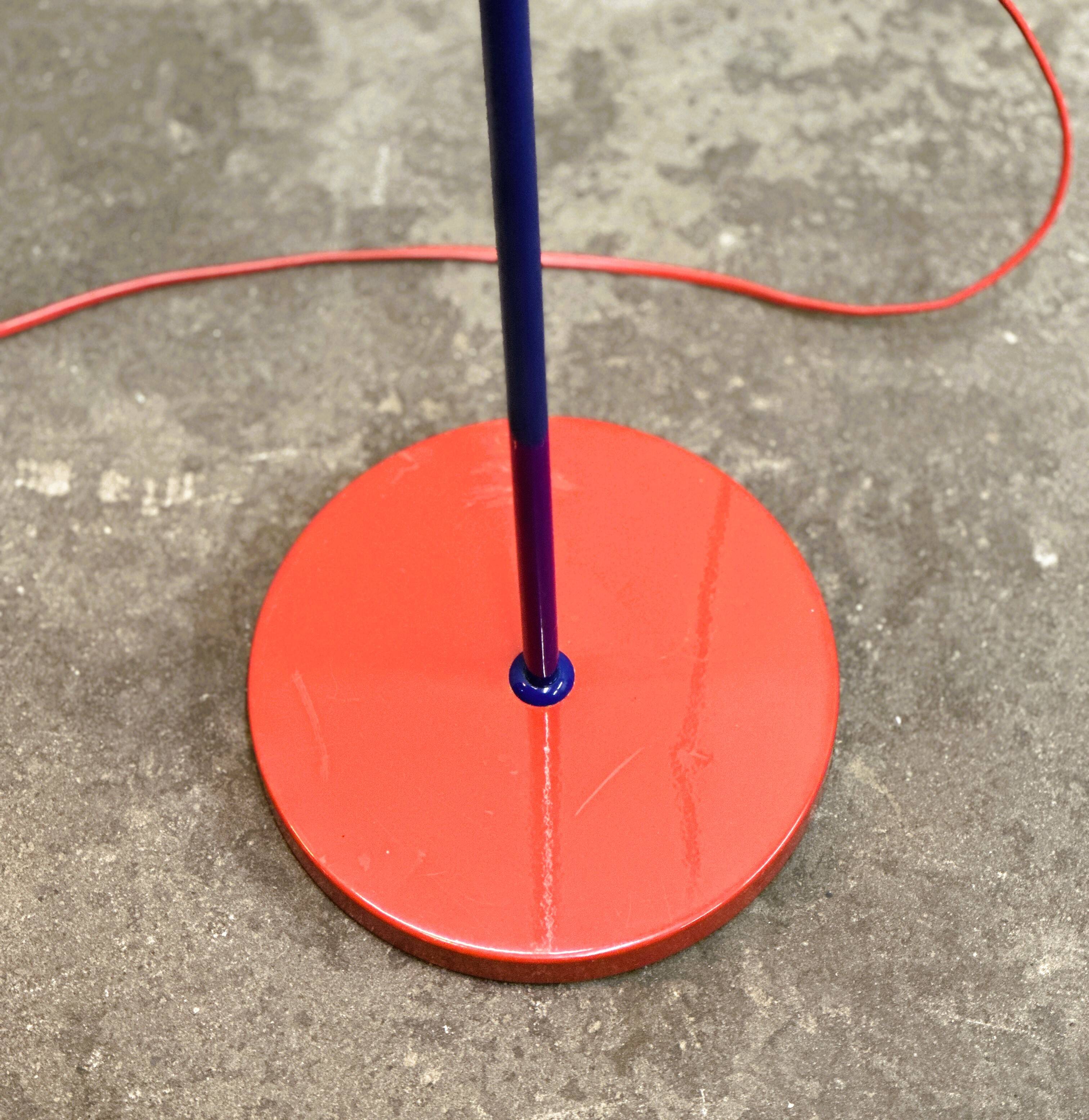 Postmodern Multicolor Metal Floorlamp by Veneta Lumi, 1980s Italy.