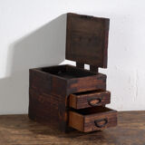 Japanese ko-dansu with hinged lid and paulownia wood drawers, Meiji–Taishō period, circa 1868–1926.