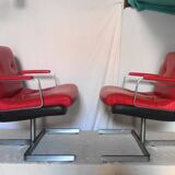 Pair of leather armchairs by Raphael Raffel from the 70s