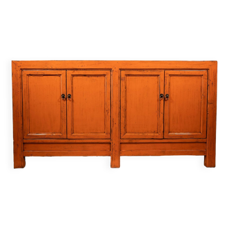 Enfilade vintage et peinture laquee brillante - orange