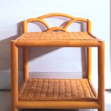 60s rattan bedside table
