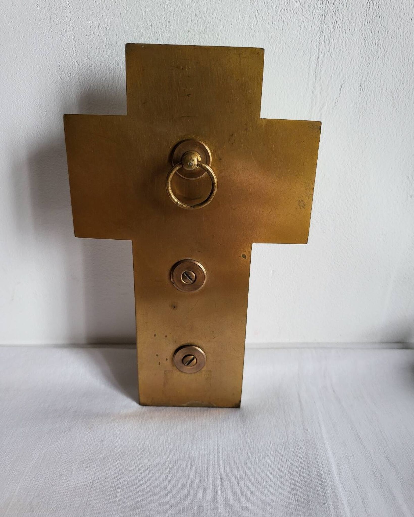 Croix Bénitier en Onyx et émail cloisonné