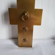 Croix Bénitier en Onyx et émail cloisonné