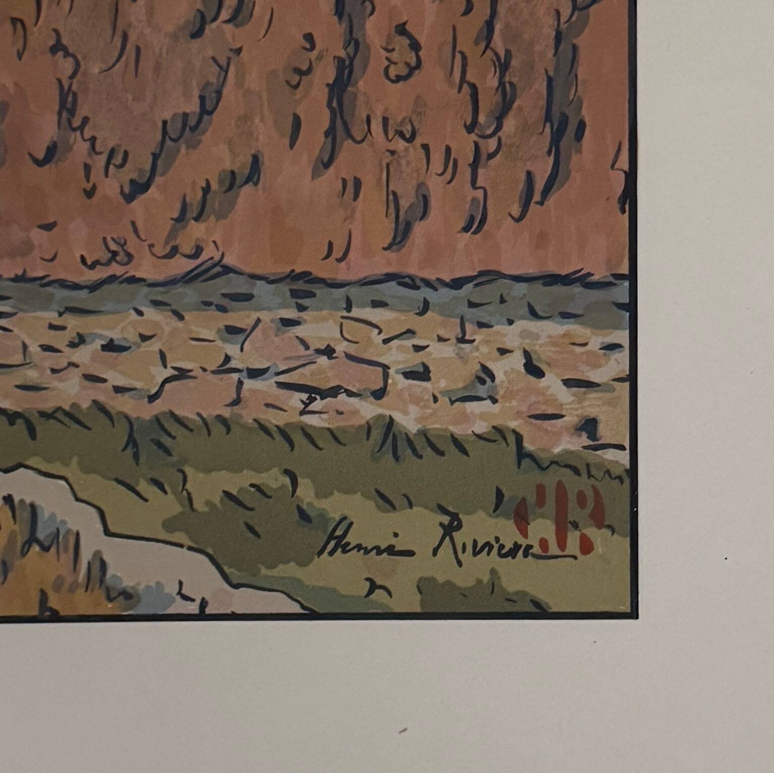 Lithograph by Henri Rivière The Beautiful Land of Brittany - Île Bréhat