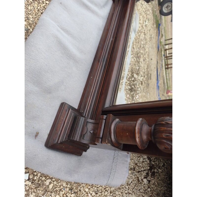 19th-century oak mirror, bevelled