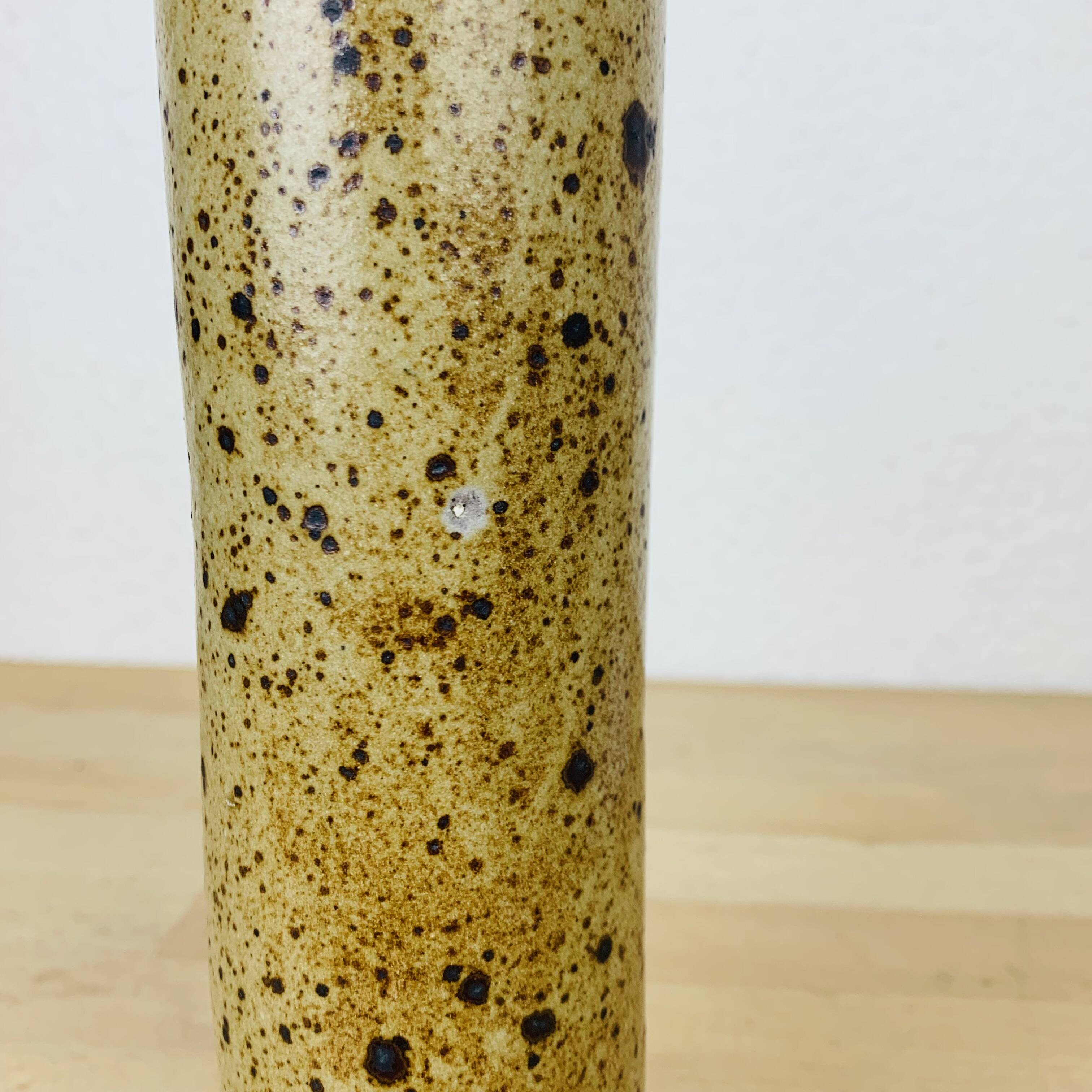 Vintage stoneware roll vase