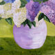 Tableau peinture bouquet de lilas huile sur toile