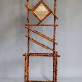 Antique bamboo wardrobe with mirror — exotic style, late 19th century