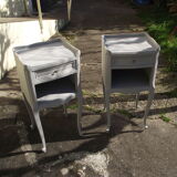 Pair of bedside tables in the style of Louis XV painted.