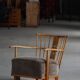 Armchair by Fritz Hansen, Model 1590, Elm & Lambswool, Scandinavian Modern, 1940s