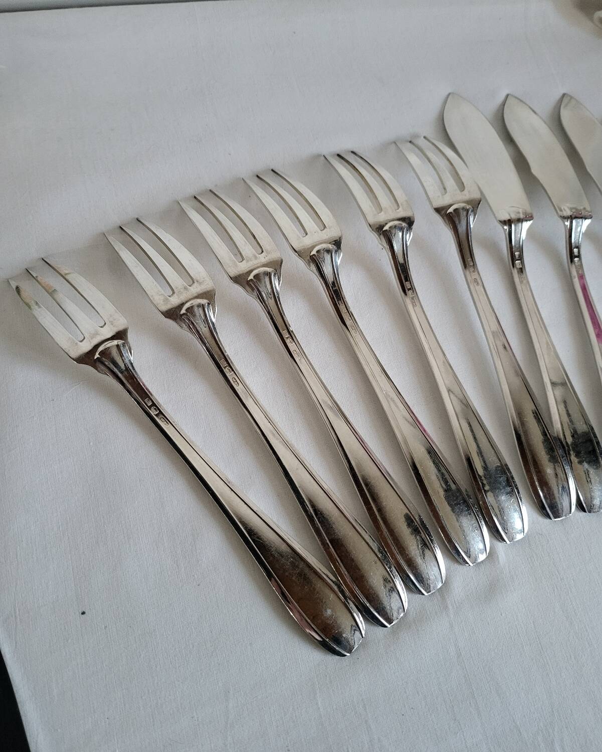 SFAM 6 Silver-Plated Fish Cutlery Sets, 12 Pieces