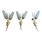 Trio of vintage wall lights