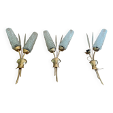 Trio of vintage wall lights